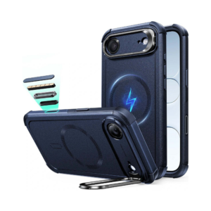 esr cyber tough magnetic case (camera control) for iphone air – navy blue