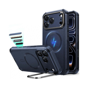 esr cyber tough magnetic case (camera control, stash stand) for iphone 17 – black (copy)