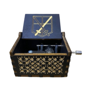 engraved wooden music box attack on titan style 2