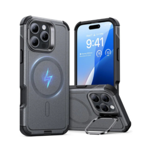 esr cyber tough case with stash stand (halolock) for iphone 16 pro black (copy)