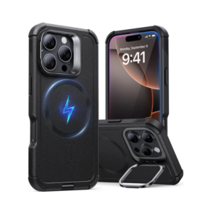 esr cyber tough case with stash stand (halolock) for iphone 16 pro green (copy)