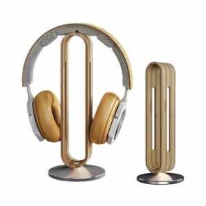 bamboo wood & aluminum headphone stand