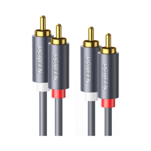 ugreen 10518 av104 2rca male to male audio cable 2m (grey)