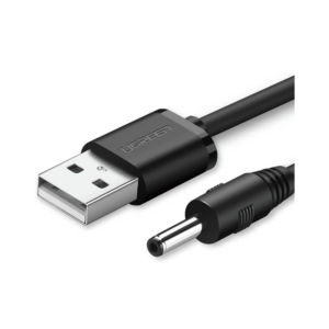 ugreen 10376 usb2.0 a to dc 3.5mm m/f charging cable 1m (black)