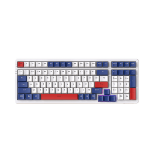 attack shark k98 mechanical keyboard white & blue (banana switch)