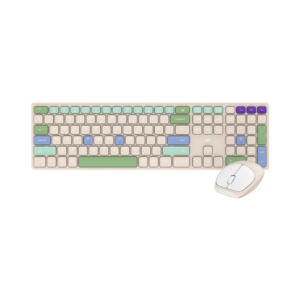 fantech wk895 go pop wireless keyboard + mouse combo beige