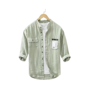 fashion loose top with standing collar (daydream mint)