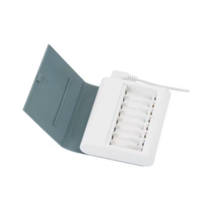 ikea tjugo battery charger with storage, grey green (aa/aaa)
