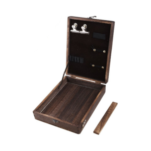 retro wooden artist tool and brush storage for case