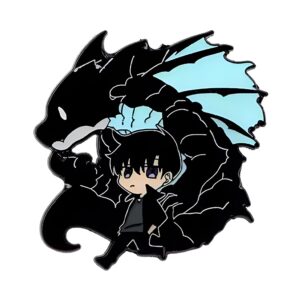 solo leveling sung jin woo & kaisel enamel pin