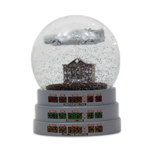back to the future snow globe delorean dmc time machine