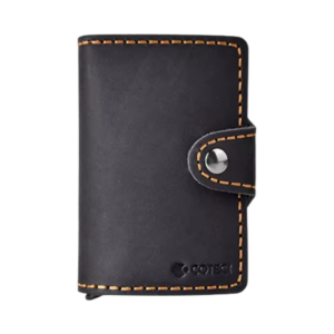 coteci rfid blocking genuine leather wallet (black)