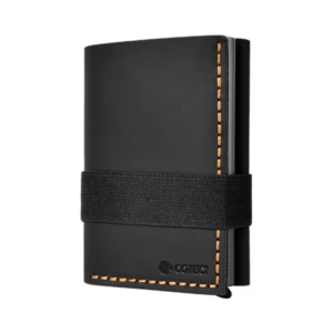 coteci leather portable anti theft swipe wallet (black)
