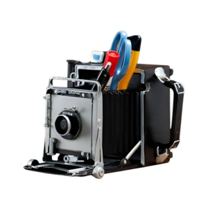 retro camera style pen holder