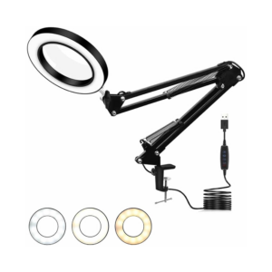 magnifier 5× desk ring light