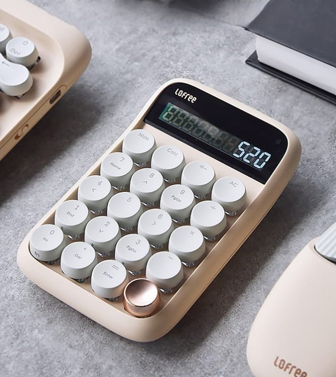 LOFREE EH113 Bluetooth Number Pad & Calculator (Milk Tea) - Image 3