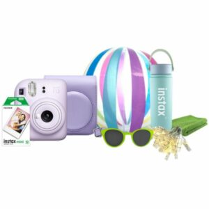 fujifilm instax mini 12 instant camera – summer bundle (lilac purple)