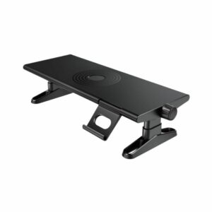 oatsbasf monitor stand riser with phone holder 4.5" 6.3" (black)