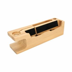 bamboo phone and watch holder dock station