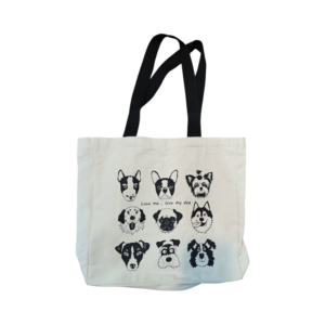tote bag love me , love my dog.
