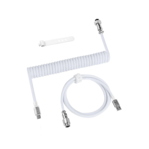 attack shark c01 pro coiled keyboard cable (white)
