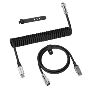 attack shark c01 pro coiled keyboard cable (black)