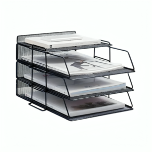 3 tier black mesh tray oragnizer