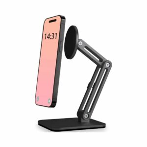 cell phone stand for desk with adjustable height & angle