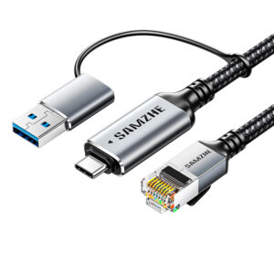 samzhe rs202 2 in 1 usb & type c to rj45 gigabit ethernet adapter (2m)