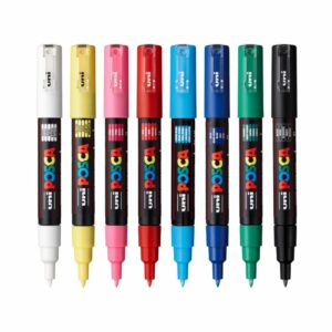 posca pc 1m marker pens assorted colours (pack of 8)