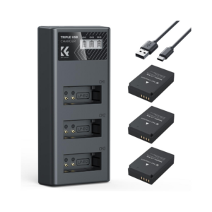 k&f concept lp e10 battery 3 pack with upgraded lcd charger (copy)
