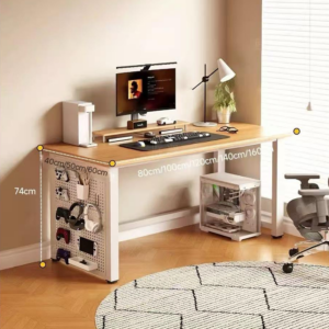 computer desk with pegboard 120x60x75cm (white)