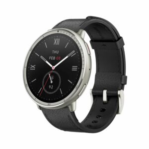 amazfit active 2 smart watch (black leather)