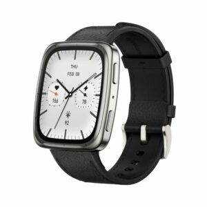 amazfit active 2 smart watch (black leather) square