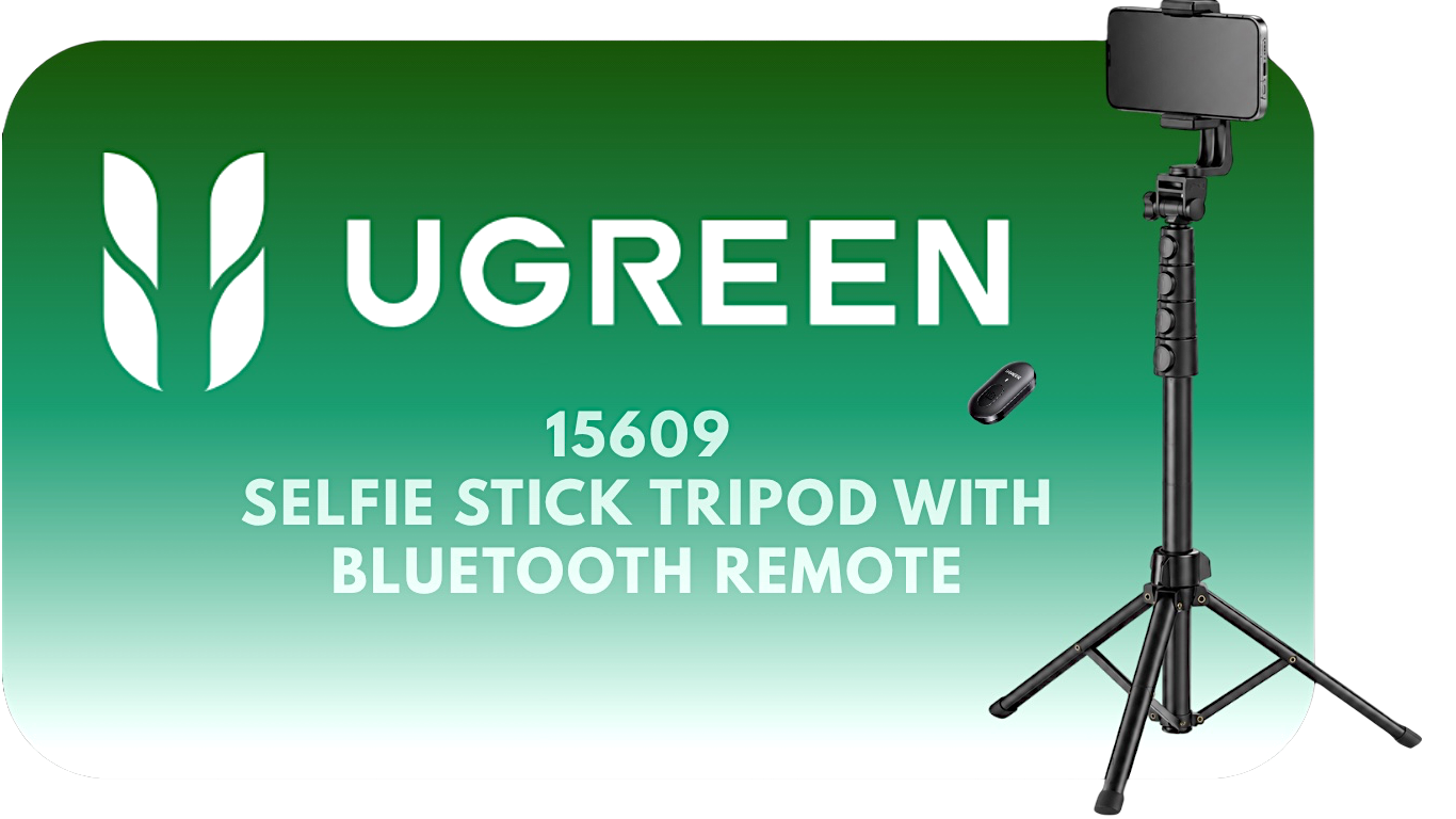 ugreen 15609 selfie stick tripod with bluetooth remote
