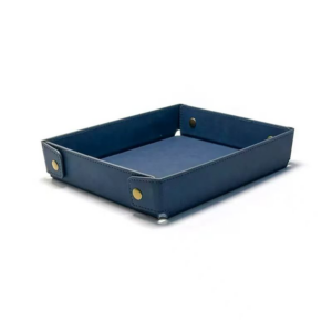 faux leather valet tray organizer (black)