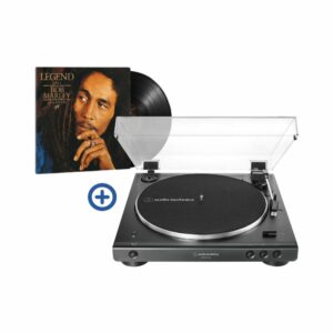 audio technica at lp60xbk fully automatic turntable bundle with legend bob marley vinyl