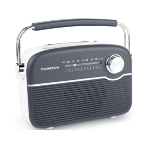 thomson radio bluetooth retro vintage – solar battery powered (grey)