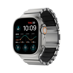 nomad stratos band 49mm natural titanium/black kfm (nm nm014421858)