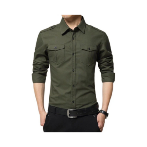 men long sleeve button down shirt blue (large)